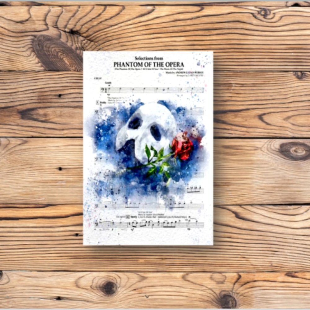 Phantom of the Opera Sheet Music Broadway Musical Refrigerator Locker Magnet